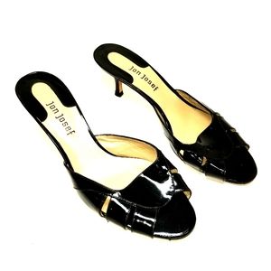 Jon Josef size 10 B Women's black open toe heels